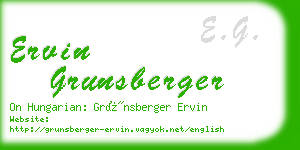 ervin grunsberger business card